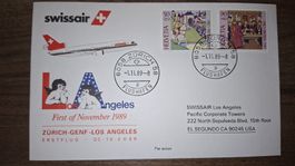 Swissair Zürich - Genf - Los Angeles 01.11.1989