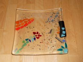 Neuw. Glasplatte bunt bemalt