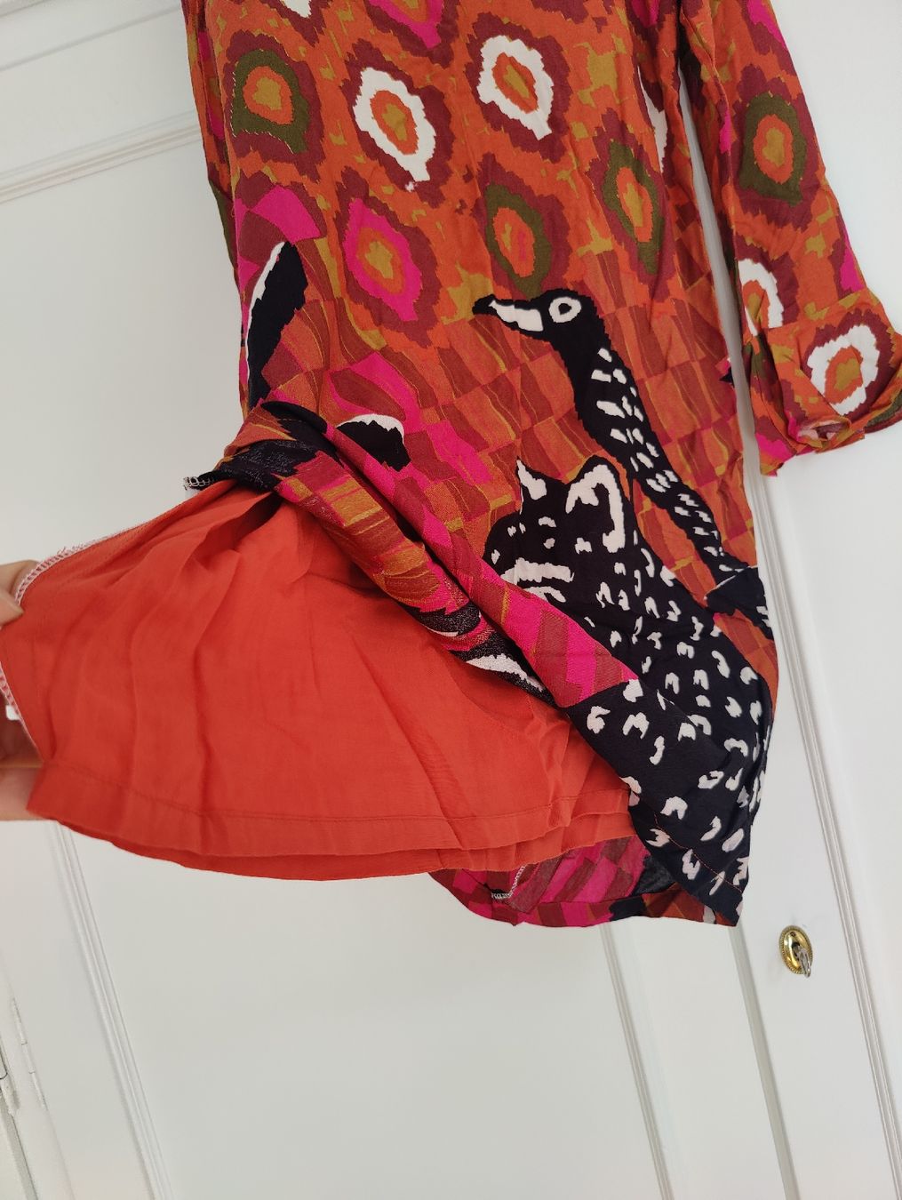 Vestiti: Seventies Patterned Long Sleeve Mini Dress – Usato da La Tour-de-Peilz venduto da dAutrefois 7