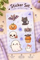 Sticker Halloween Motive für Planner, Laptop usw.