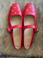 Sam Edelman Mary Jane Ballerinas – Rot mit Nieten – Gr. 39 –
