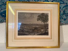 Historische Ansicht Zürich – kolorierter Nachdruck – gerahmt