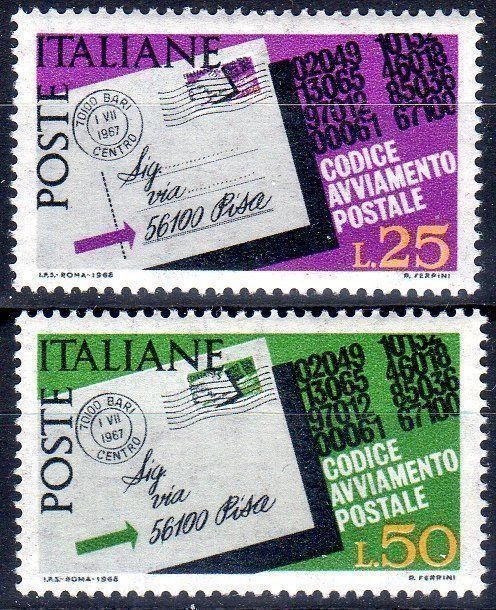 Tutti i francobolli: ITALIEN 1967 EINFÜHRUNG DER POSTLEITZAHL – Nuovo (secondo la descrizione) da Losone venduto da EM2019