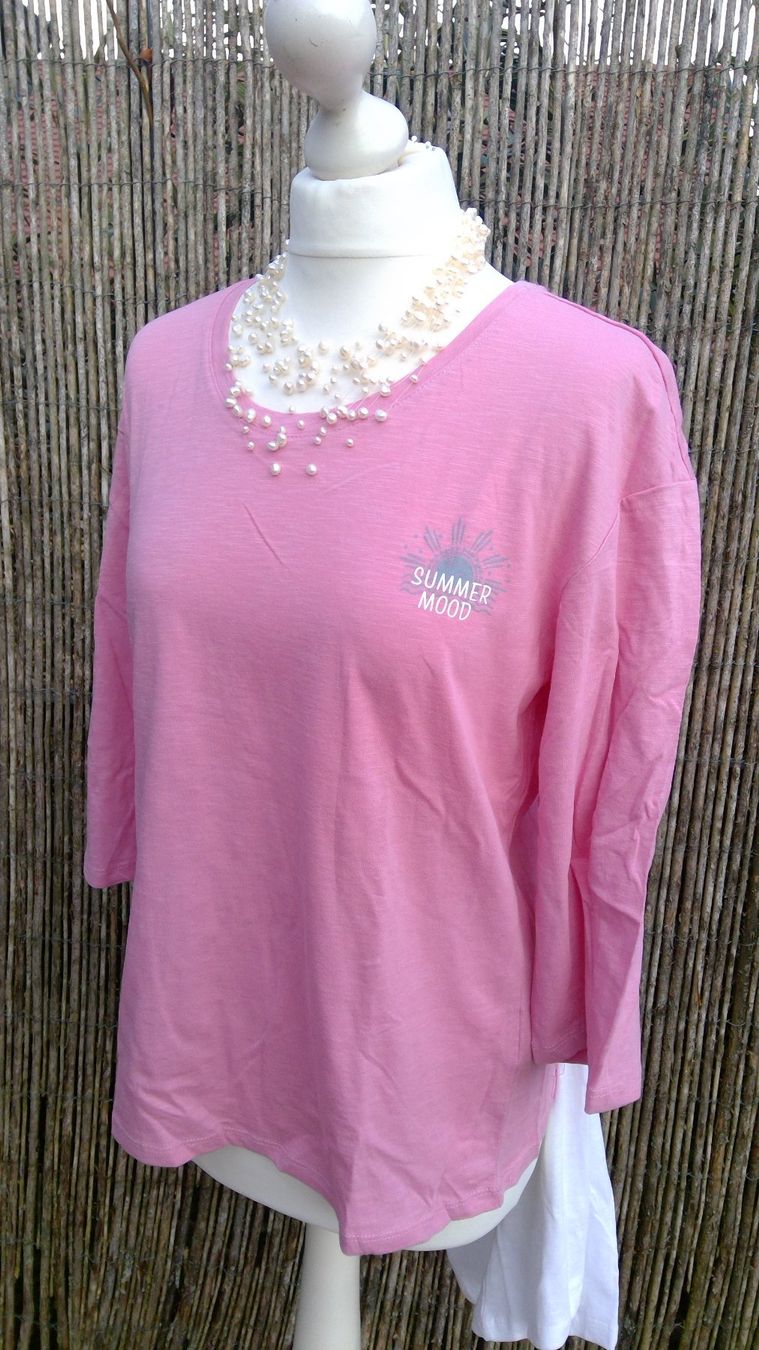 T-shirt: Lot 2x Sweat rose & blanc, taille M, NEUF – Nuovo e nell'imballaggio originale da Agiez venduto da chouchanelle 2