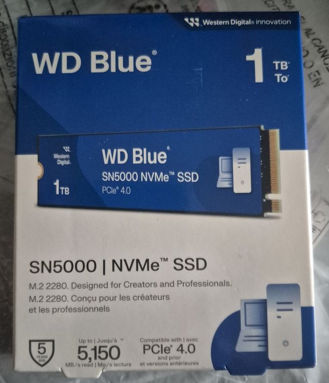 WD Blue SN5000 powered by SANDISK 1000 GB, M.2 2280 (Neu und ...