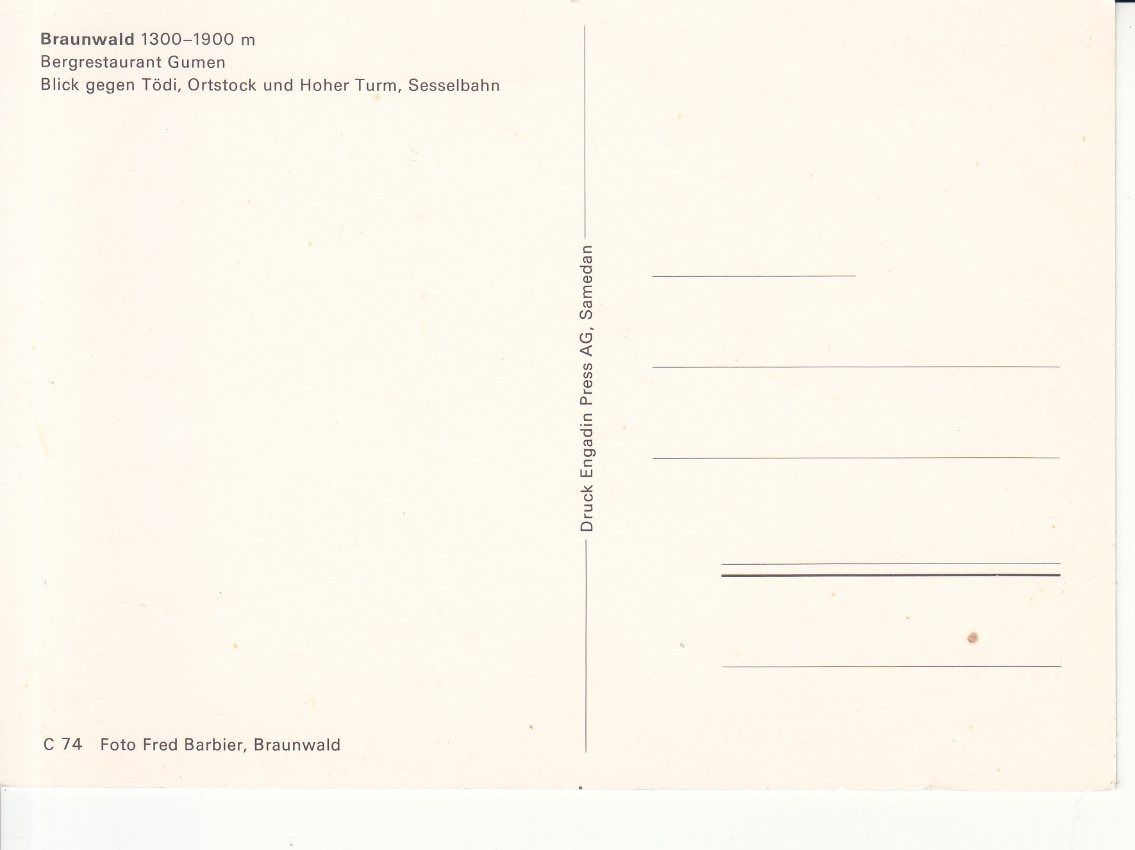 Cartoline postali: Braunwald ca. 1970 – Usato da Bürglen TG venduto da StampGraf 1