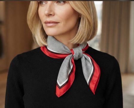 Foulard en soie 100% motif carreaux 