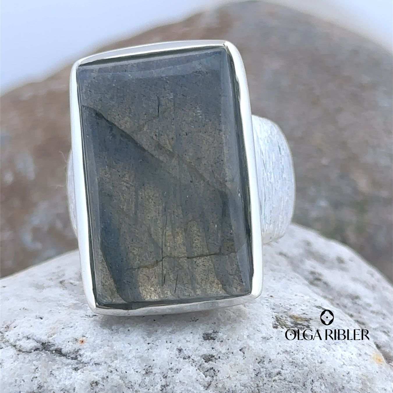 Olga Ribler Anelli: Statement Silber Ring 925 - Labradorit - Grösse 58 – Nuovo (secondo la descrizione) da Luzern venduto da Schmuckoutlet 7