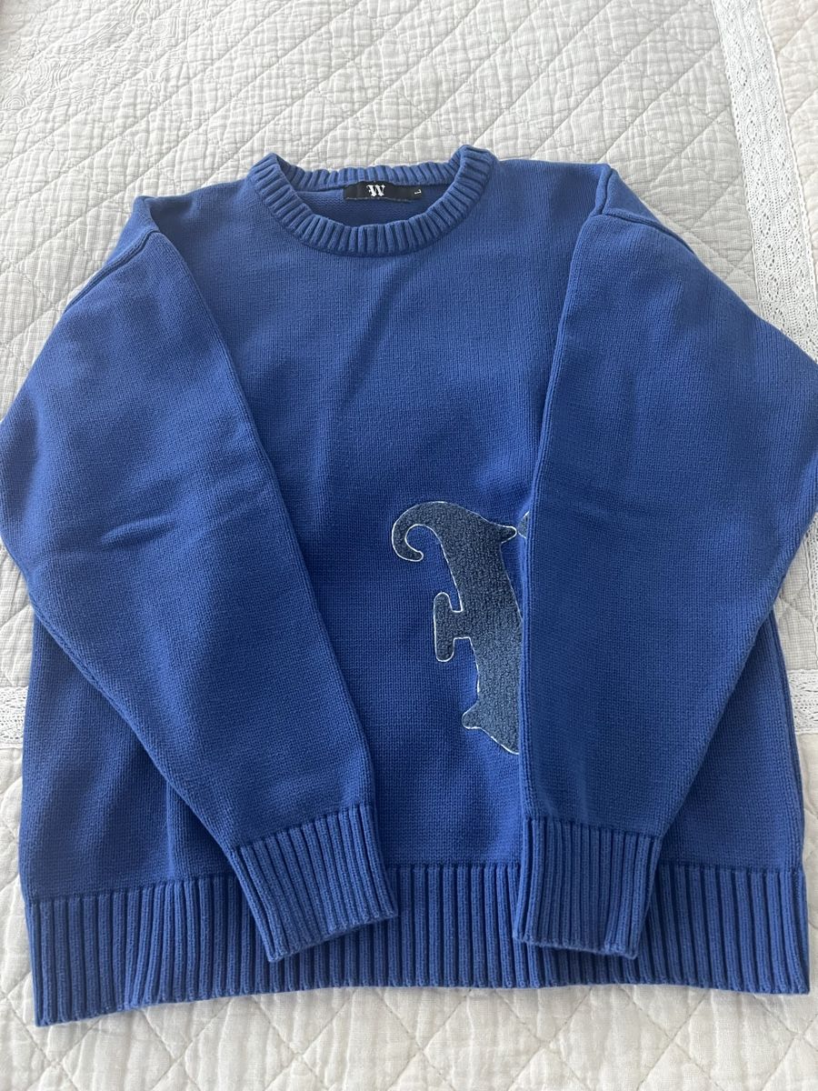 Pullover & Sweatshirts: Winter-Pullover mit «W» Applikation, Grösse L, Blau – Neu (gemäss Beschreibung) aus Rorschach von lvi_p29s 2