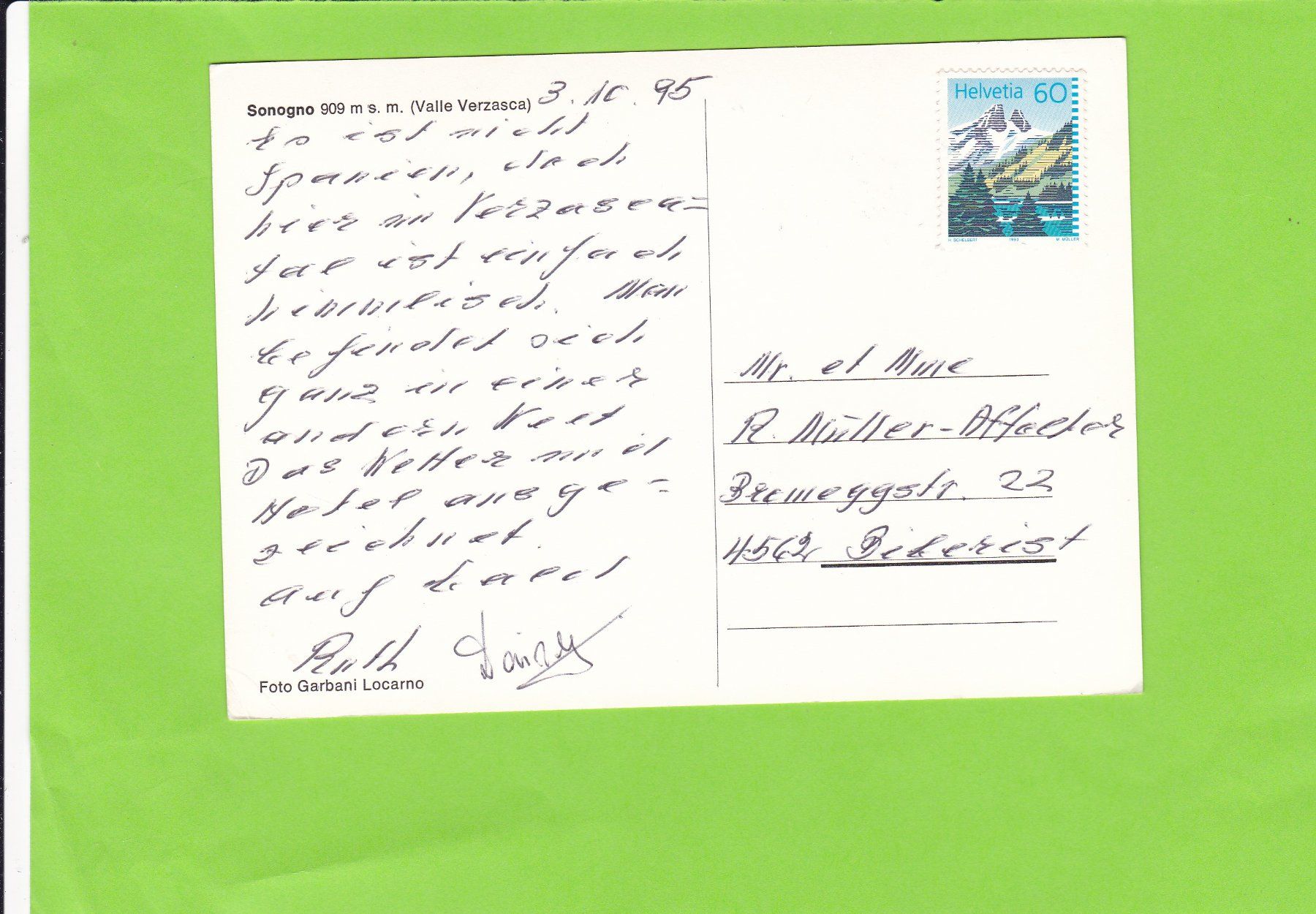 Cartoline postali: Sonogno – Usato da St. Peterzell venduto da neckertal 1