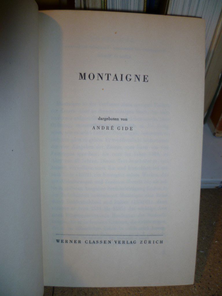 Libri: Gide - Montaigne – Usato da Zürich venduto da rudirentier 2