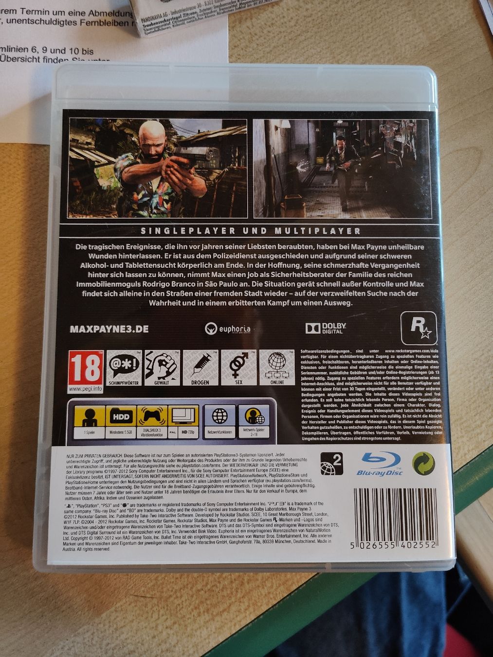 Sony Giochi: Max Payne 3 PS3 Game – Usato da Hochdorf venduto da Reto042 1
