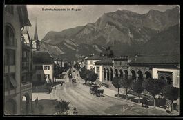 AK Ragaz, Bahnhofstrasse, 1913