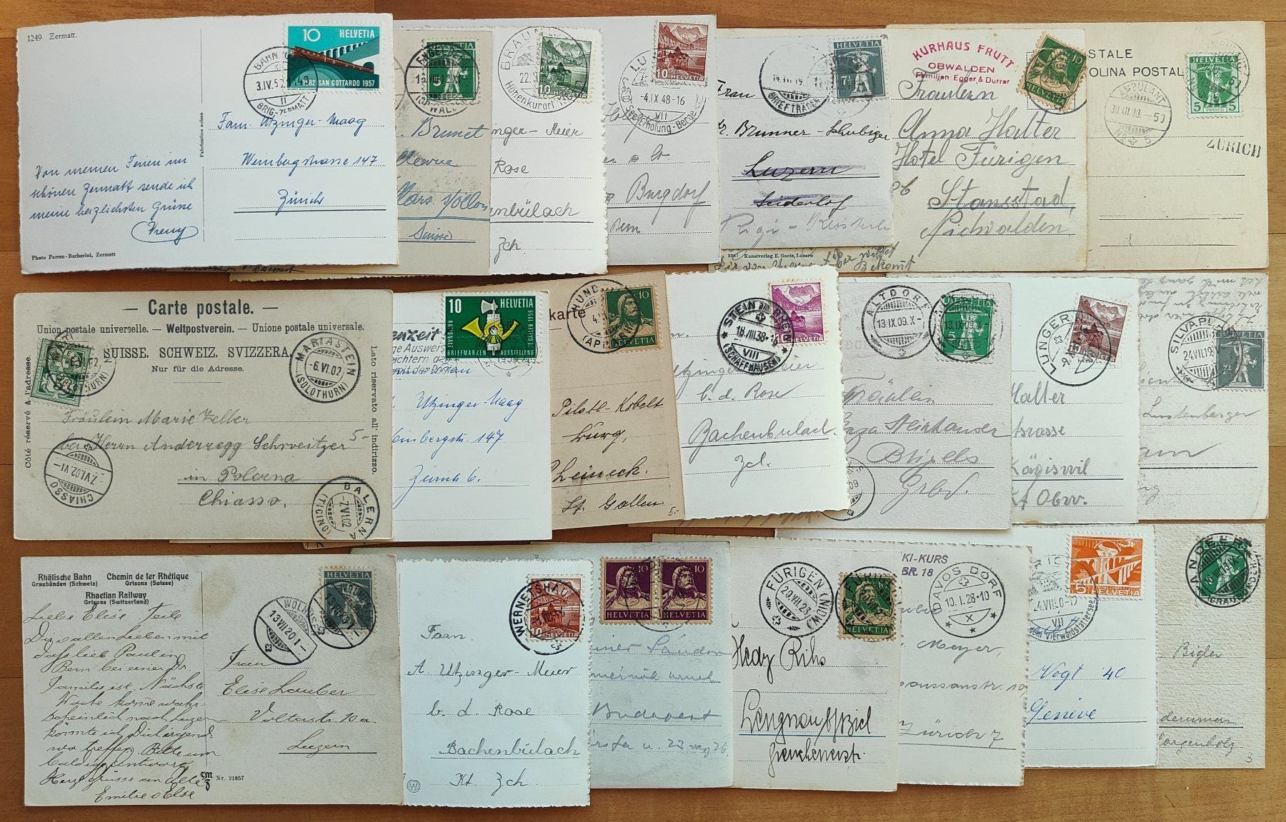 Ansichtskarten: Super LOT, Posten mit 170 kleinformatigen CH Ansichtskarten – Gebraucht aus St. Erhard von Chaeferli6 4