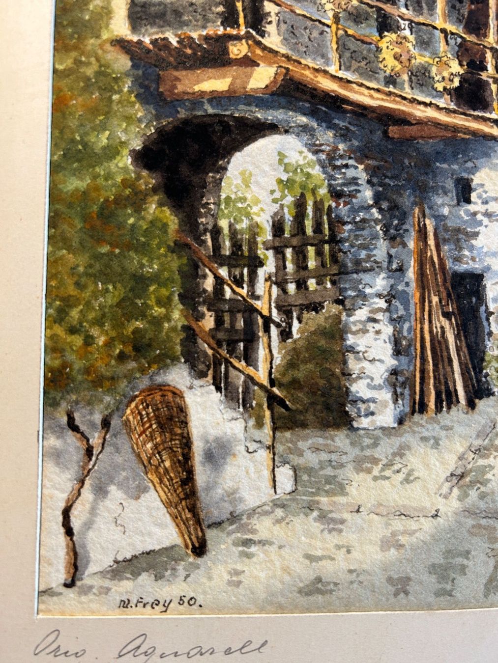 Dipinti: Aquarell "Losone" sig. M. Frey 50 – Usato da ossingen venduto da zin_9rqj 1