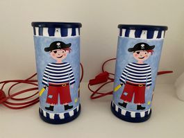 2 herzige Piraten Lampen Nachttischlampe Kinder