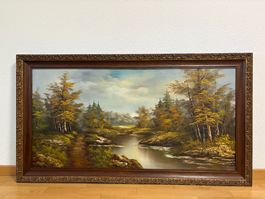 134.5 breitx74/ Cameron/ Ölgemälde Flusslandschaft im Herbst