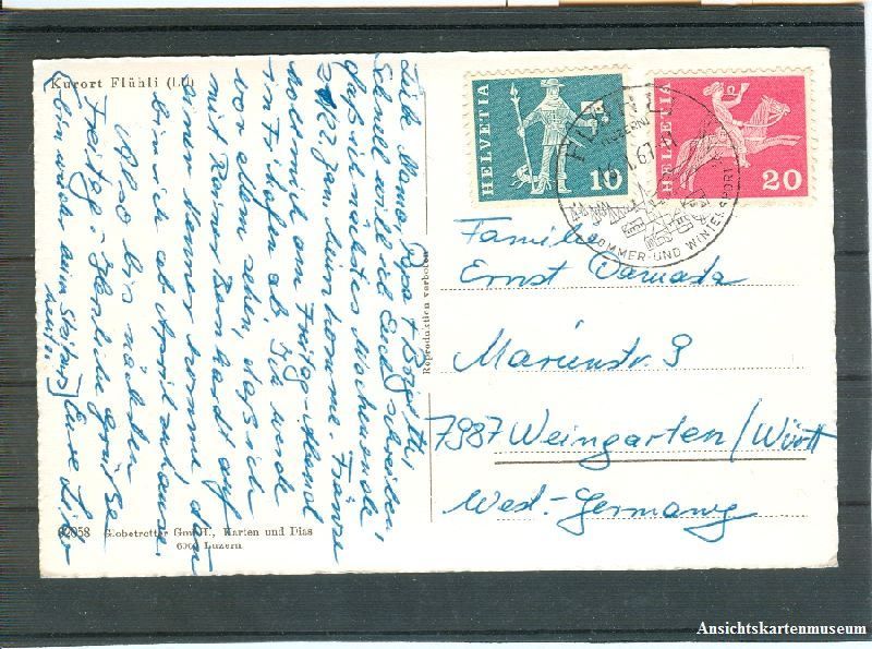 Cartoline postali: Flühli - im Winter + 1967 – Usato da Emmenbrücke venduto da teestube 1