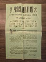 Proklamation König Caa-Riy I Chausch-Lang 1887 Solothurn