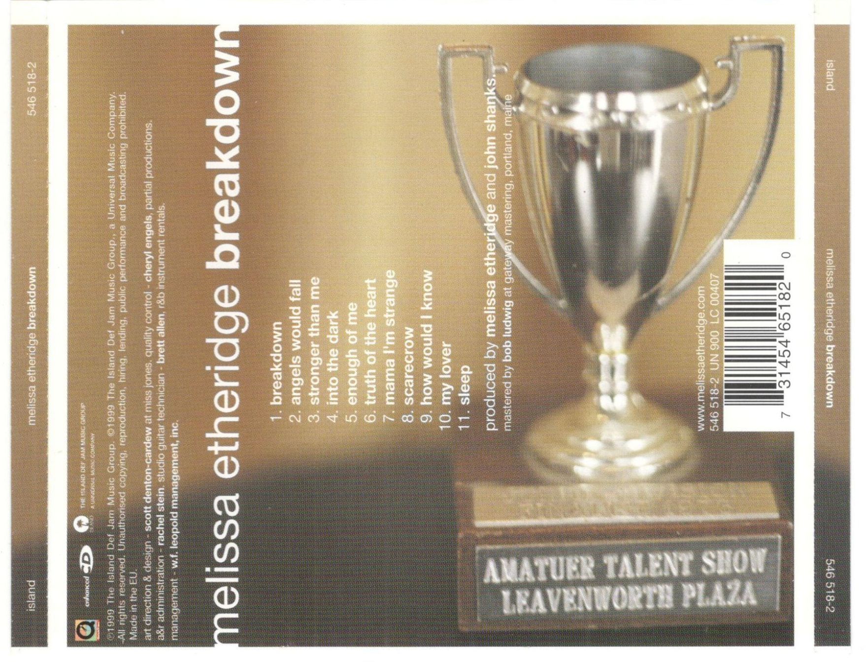 CD: Melissa Etheridge CD Breakdown – Usato da St. Margarethen TG venduto da ursk10 1