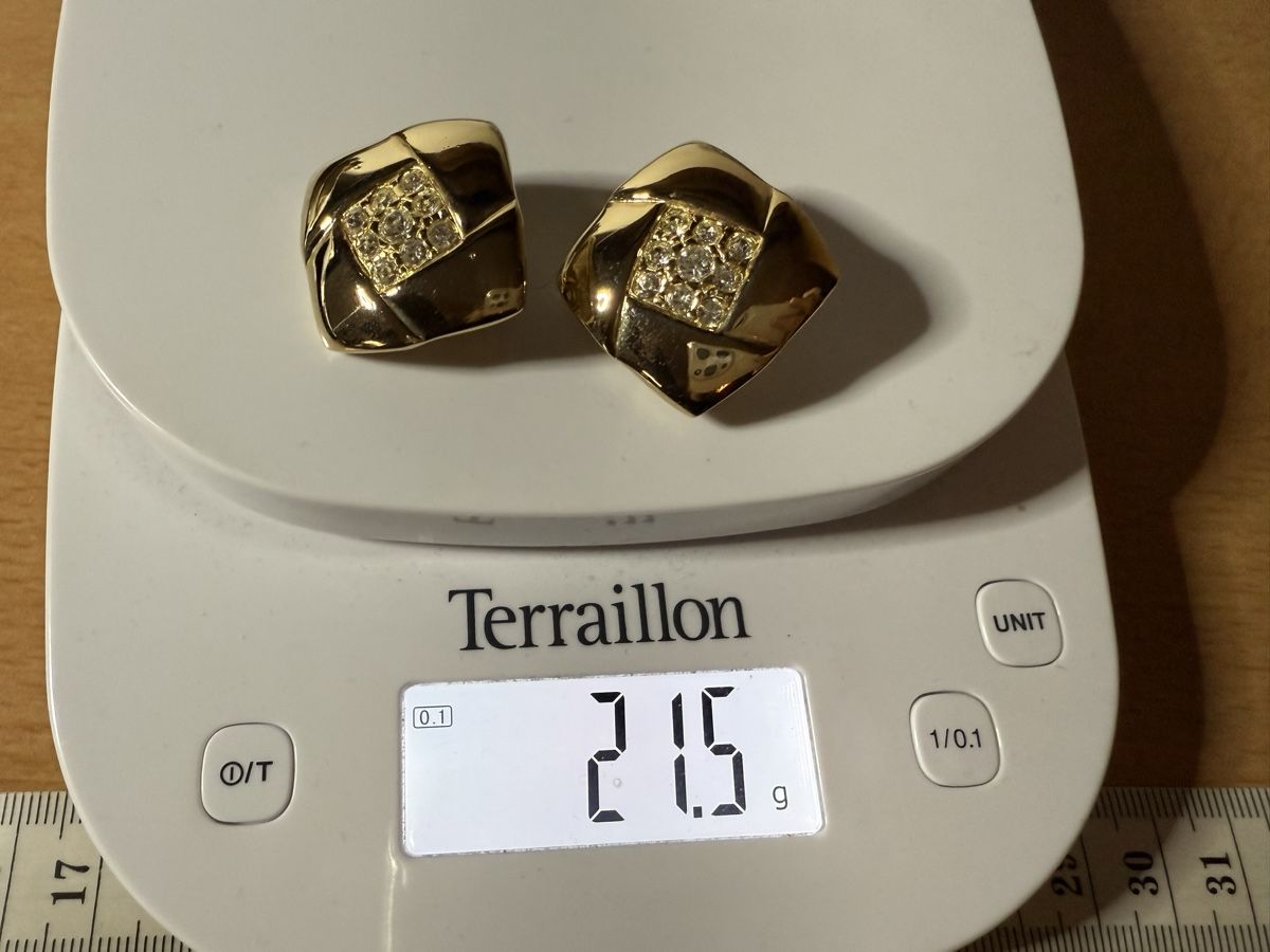 Orecchini pendenti & Orecchini a lobo: Goldfarbe Vintage Ohrringe mit Strass – Usato da Lamone venduto da LaCantinaMagica 7