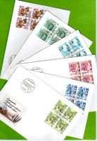 1986-89 FDC Postbeförderung Viererblöcke SBK 40.60