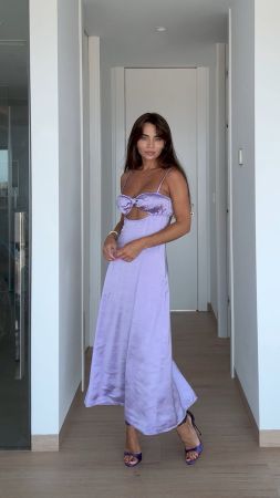 Summer Midi Dress with Open Back Size: L