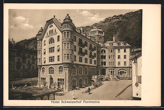 Cartes postales: AK Pontresina, Am Hotel Schweizerhof – D'occasion à Berlin par bartko-reher
