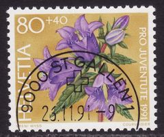 Pro Juventute SBK-Nr. 321 (Glockenblume 1991) ET-gestempelt