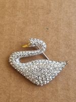 Vintage Schwan Brosche mit Strass - Eleganz pur! Swarowski 