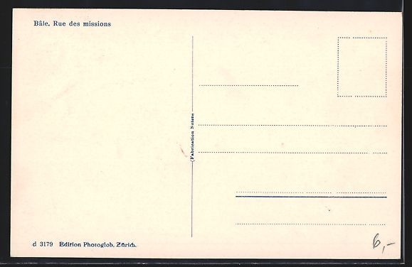 Cartoline postali: AK Basel, Partie mit der Missionsstrasse – Usato da Berlin venduto da bartko-reher 1
