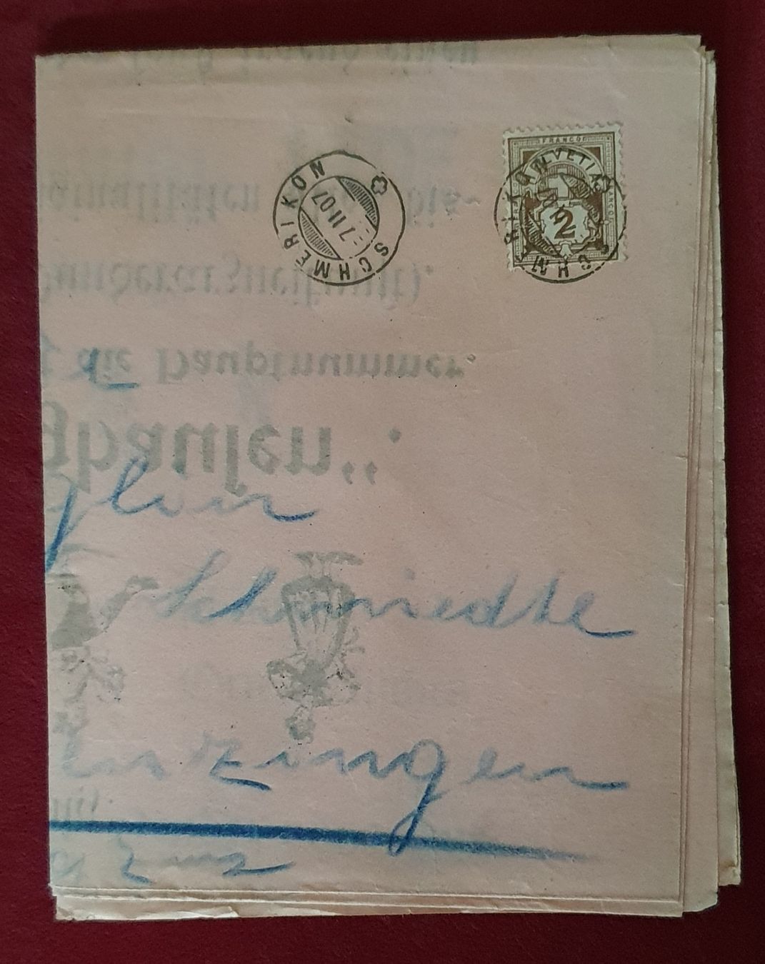 Documenti: Originale Schmerikon Faschings-Marktleben, 1907 – Usato da Kreuzlingen venduto da Rschweiz1 5