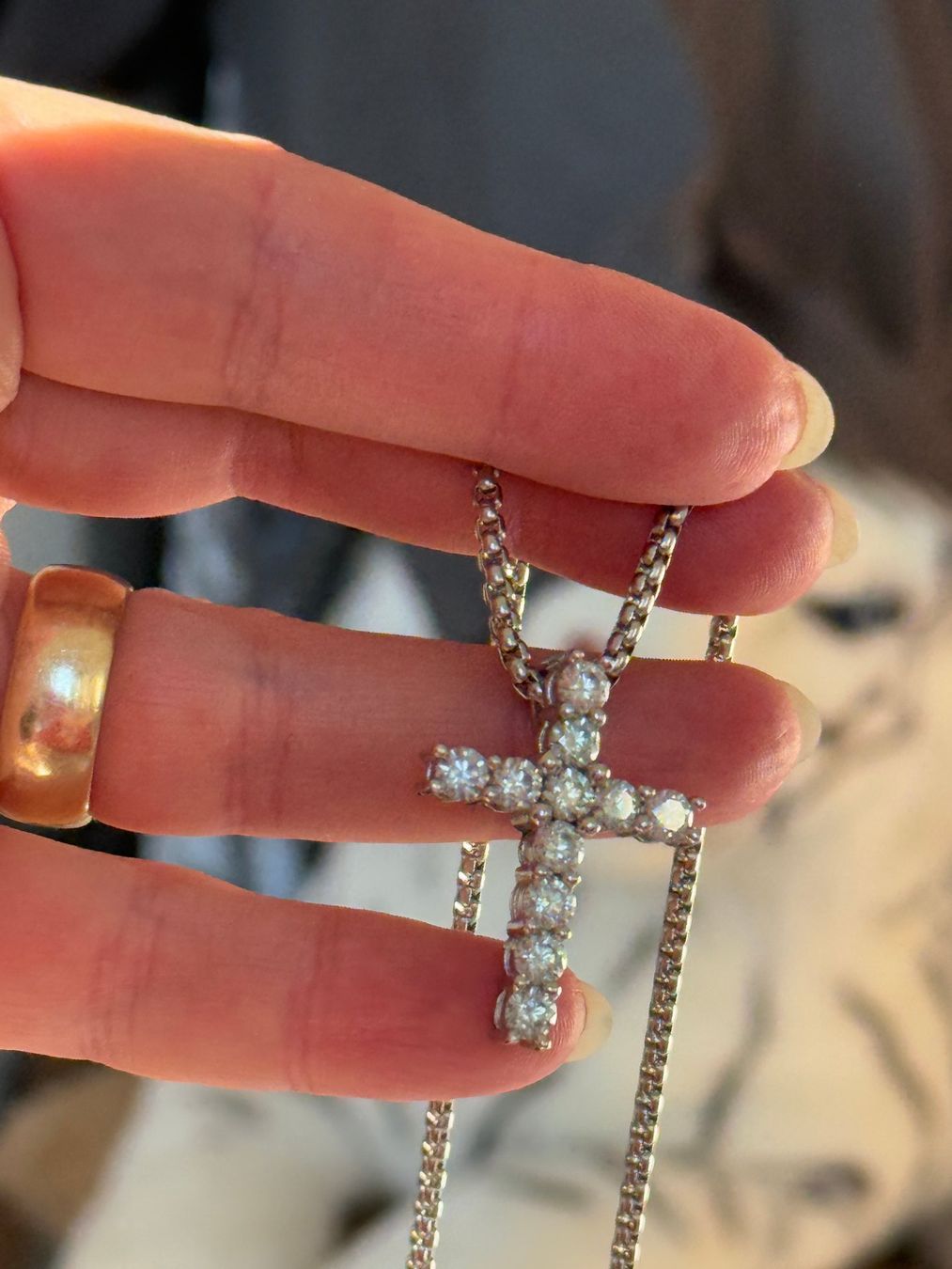Catenine: Cross with 11 moissanites 3.8 mm each – Nuovo e nell'imballaggio originale da Genève venduto da AWWA 8