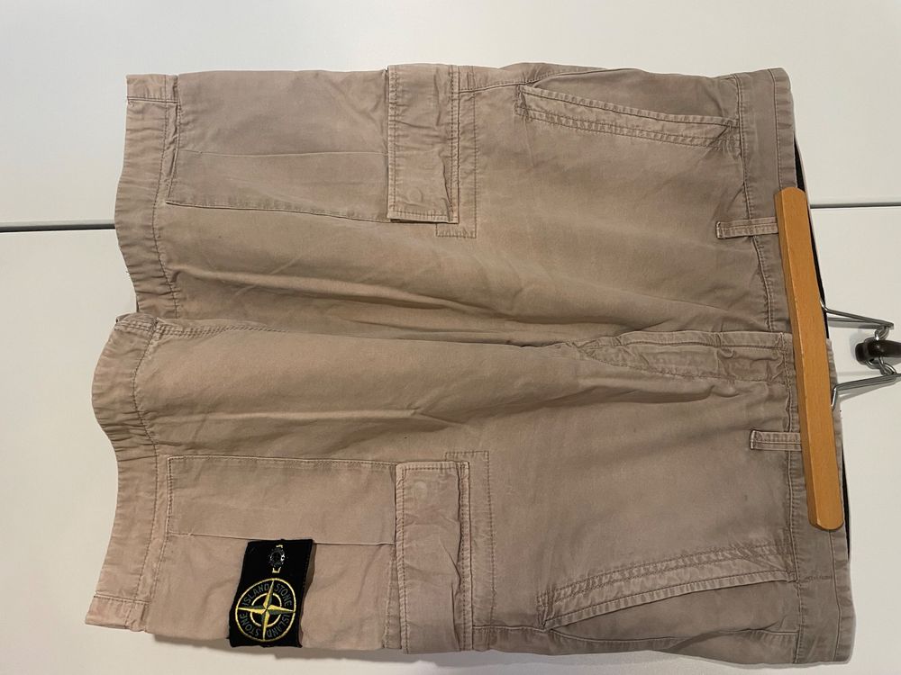 Stone Island Brushed Cotton Canvas Cargo Shorts Navy Blue Bei Care Of Carl