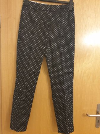 Pantalon, S, noir avec petit pois blanc, neuf