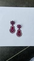 Boucles d'oreilles fuchsia strass occasion chic soirée