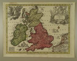 LANDKARTE ENGLAND, SCHOTTLAND, IRLAND, KUPFERSTICH  UM 1744