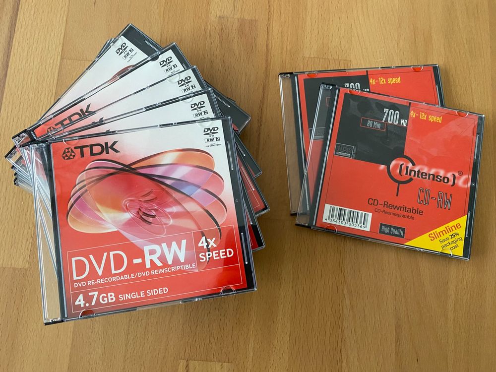 10 x DVD-RW (TDK) und 2 x CD-RW (Neu (gemäss Beschreibung)) in Hinwil ...