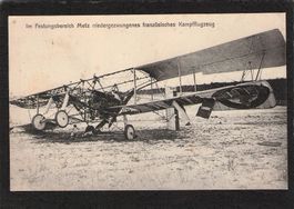Im Festungsbereich Metz niedergezwungenes franz.Flugzeug
