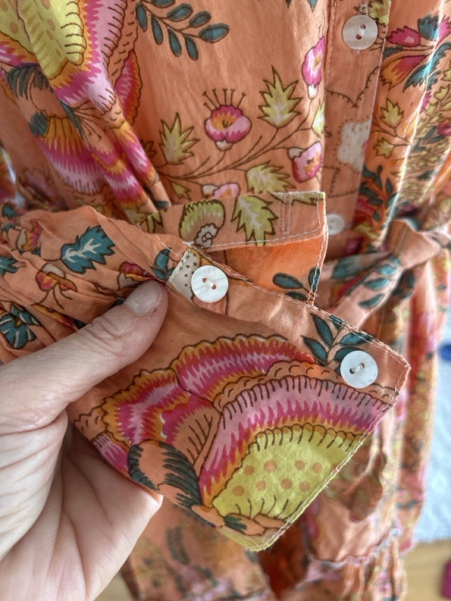 Robes: Maxikleid, Grösse L/40, Orange mit Muster! – D'occasion à Kirchdorf BE par Stella130 3