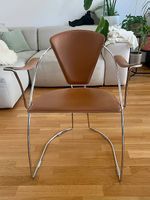 4 chaises vintage avec accoudoirs  métal & simili-cuir