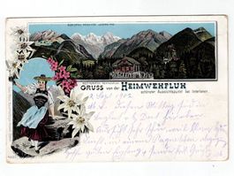 Schweiz, Ansichtskarte Gruss von der Heimwehfluh Interlaken