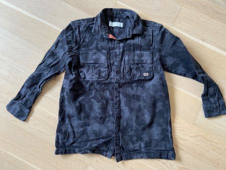 Hemd Kinder Mango Gr. 128 schwarz