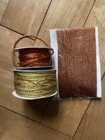 Metalli Kordelpaket zum Basteln, gold und kupfer, 30m+
