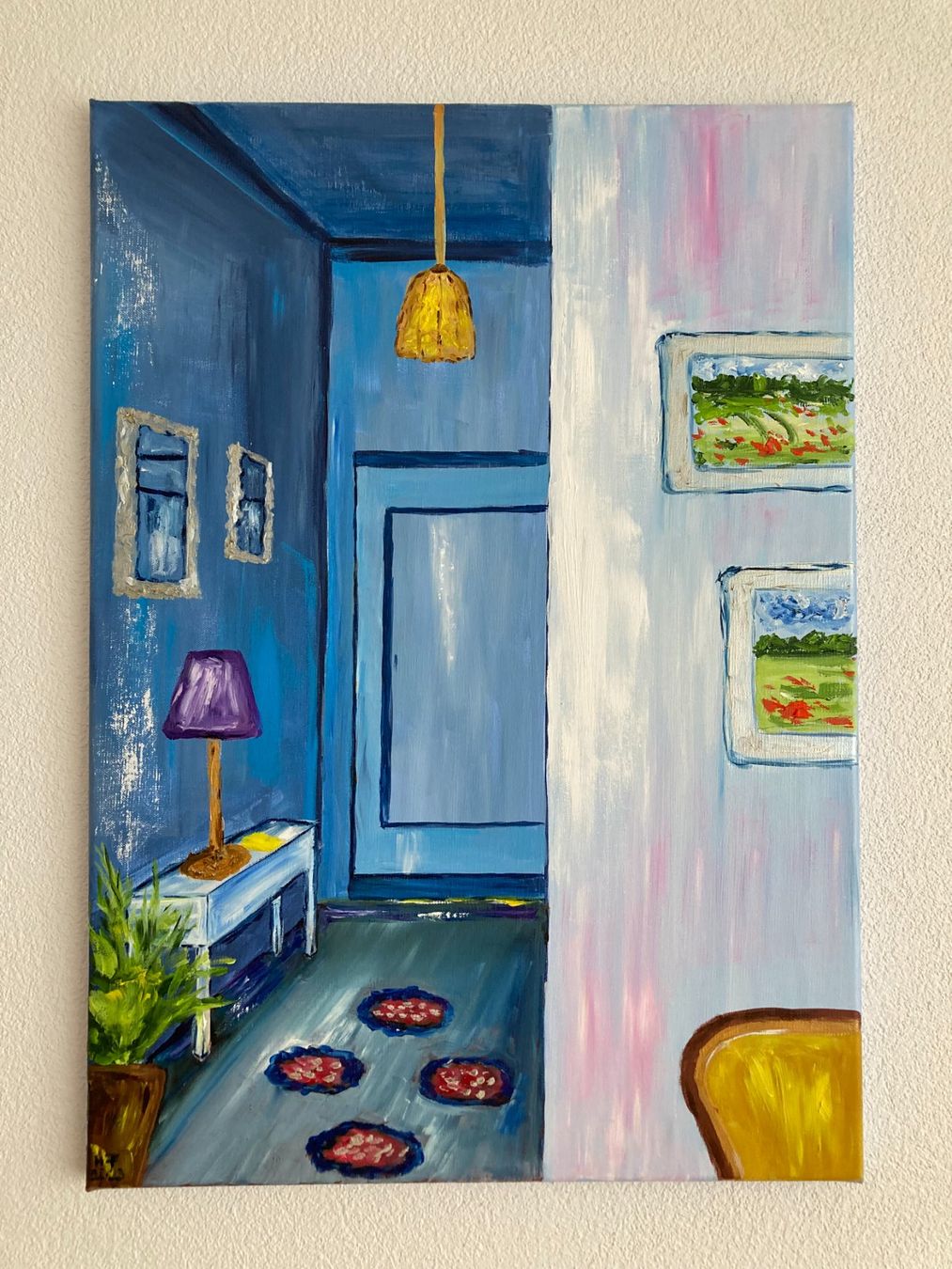Dipinti: Original Ölgemälde "Blauer Raum" – Kunst Interior – Nuovo (secondo la descrizione) da Cham venduto da Felha 4