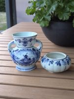 2er Set Delft Blauw: Schöne Henkelvase & runde Mini-Schale