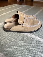 Claudie Pierlot AUDY Slippers Clogs Mules Taupe Suede Leathe