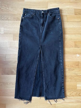 Jupe longue en jeans noir