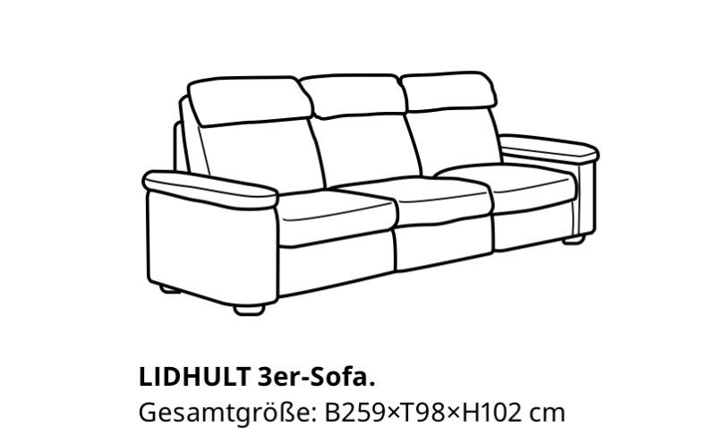 Divani: IKEA Lidhult 3er Sofa grau/schwarz – Usato da Riehen venduto da Inka_ 1