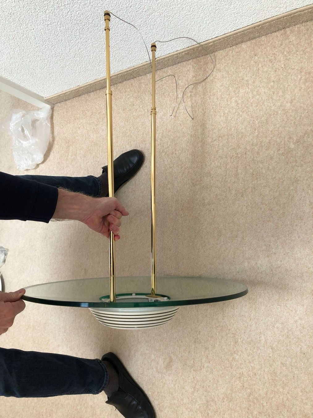 Lampadari & plafoniere: Schöne Deckenlampe aus Glas mit goldfarbenen Details – Usato da Affoltern am Albis venduto da mch_l8m6 4